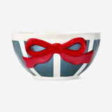 BOWL STRIPES AND EMBOSSED BOW RED AND GREEN