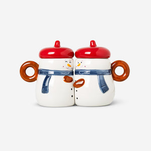 MUG WITH HANDLE 2 PCS SET SHAPED AS SNOWMAN