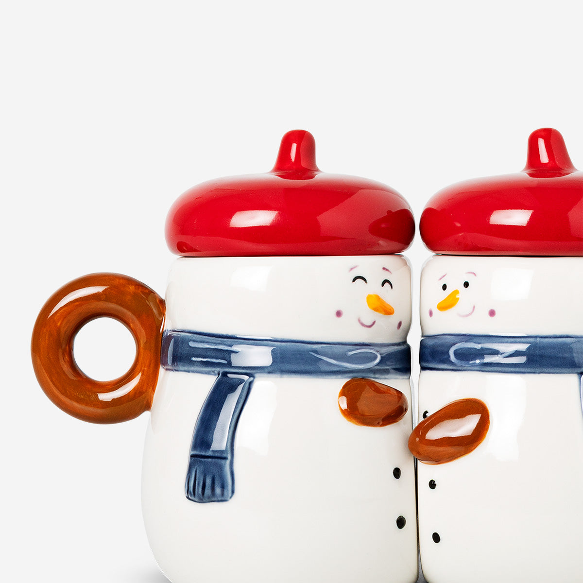 MUG WITH HANDLE 2 PCS SET SHAPED AS SNOWMAN