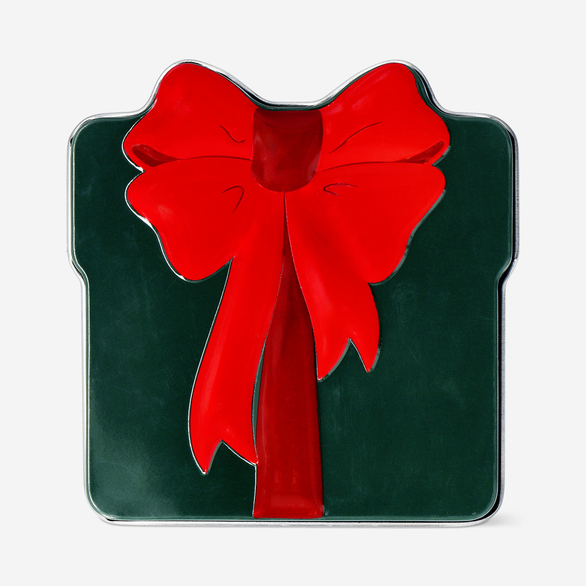 Yeşil Hediye Paketi Şeklinde Metal Kutu