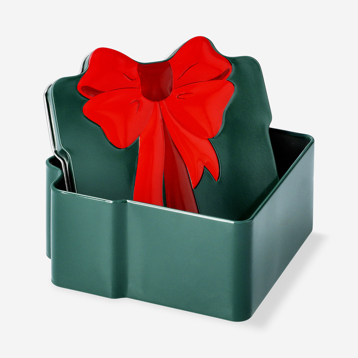 Yeşil Hediye Paketi Şeklinde Metal Kutu