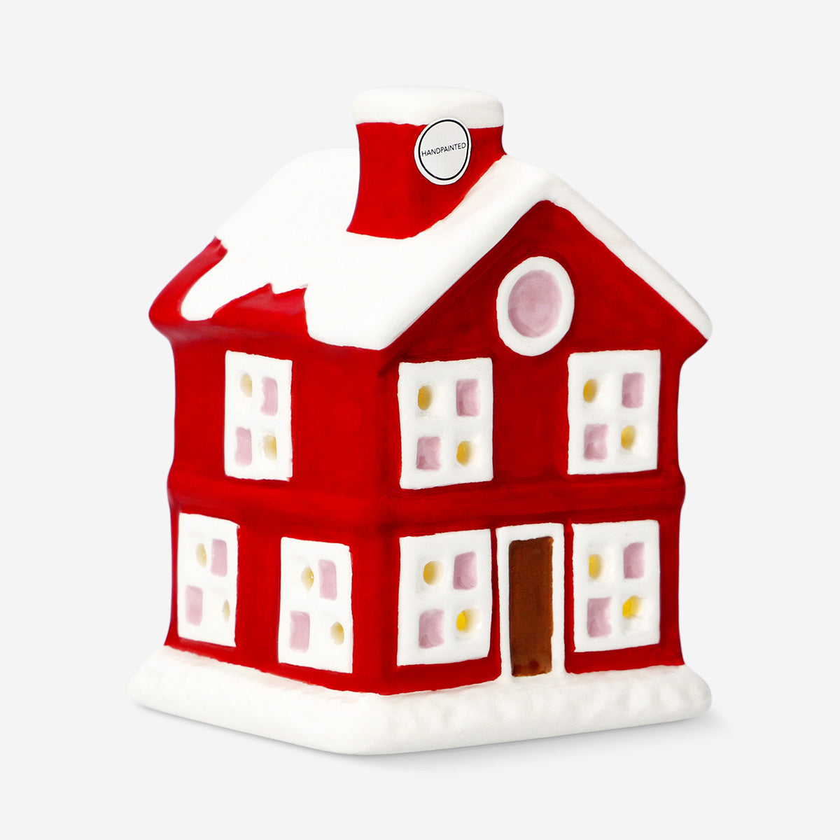 Seramik Kırmızı Kurabiye Ev LED Işık