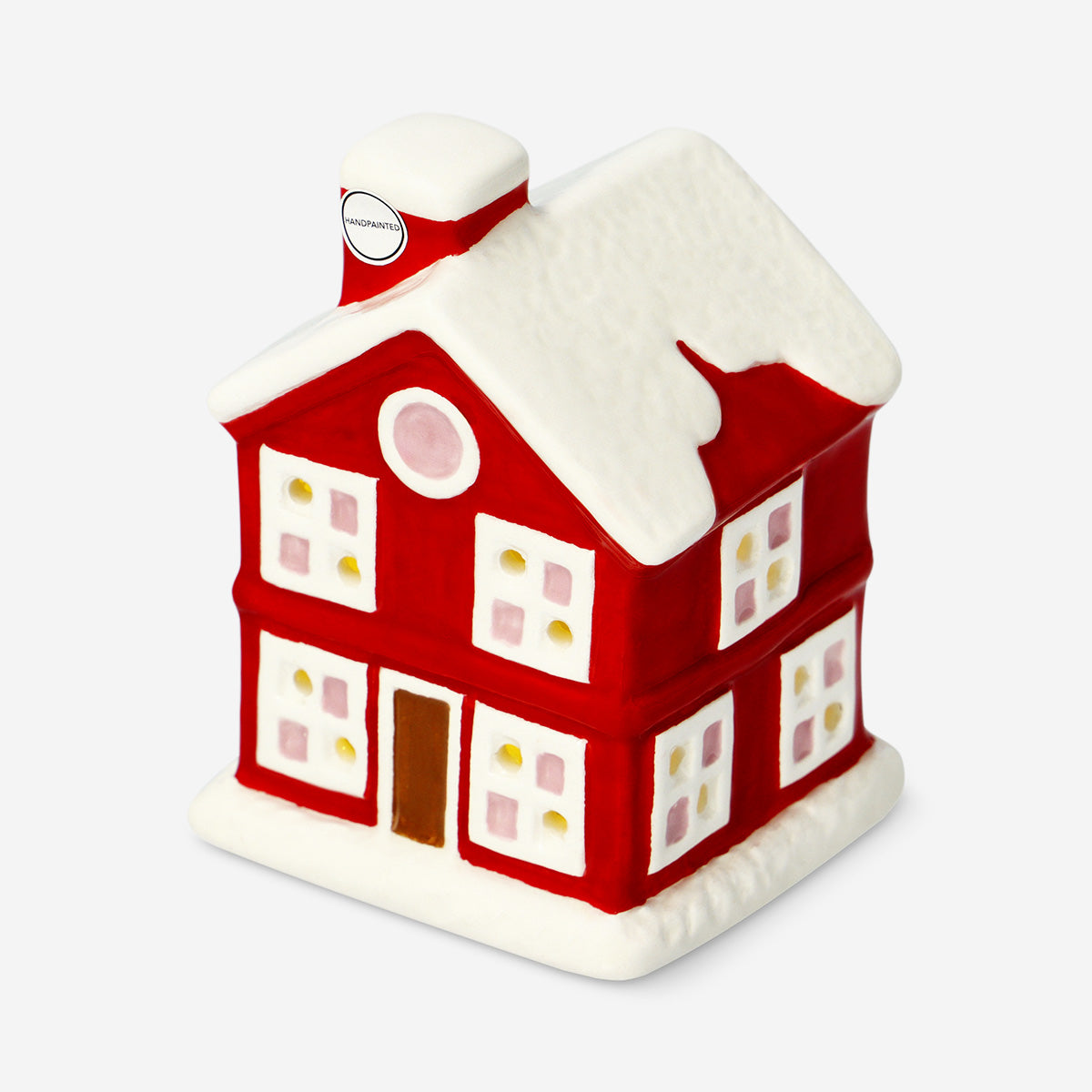 Seramik Kırmızı Kurabiye Ev LED Işık