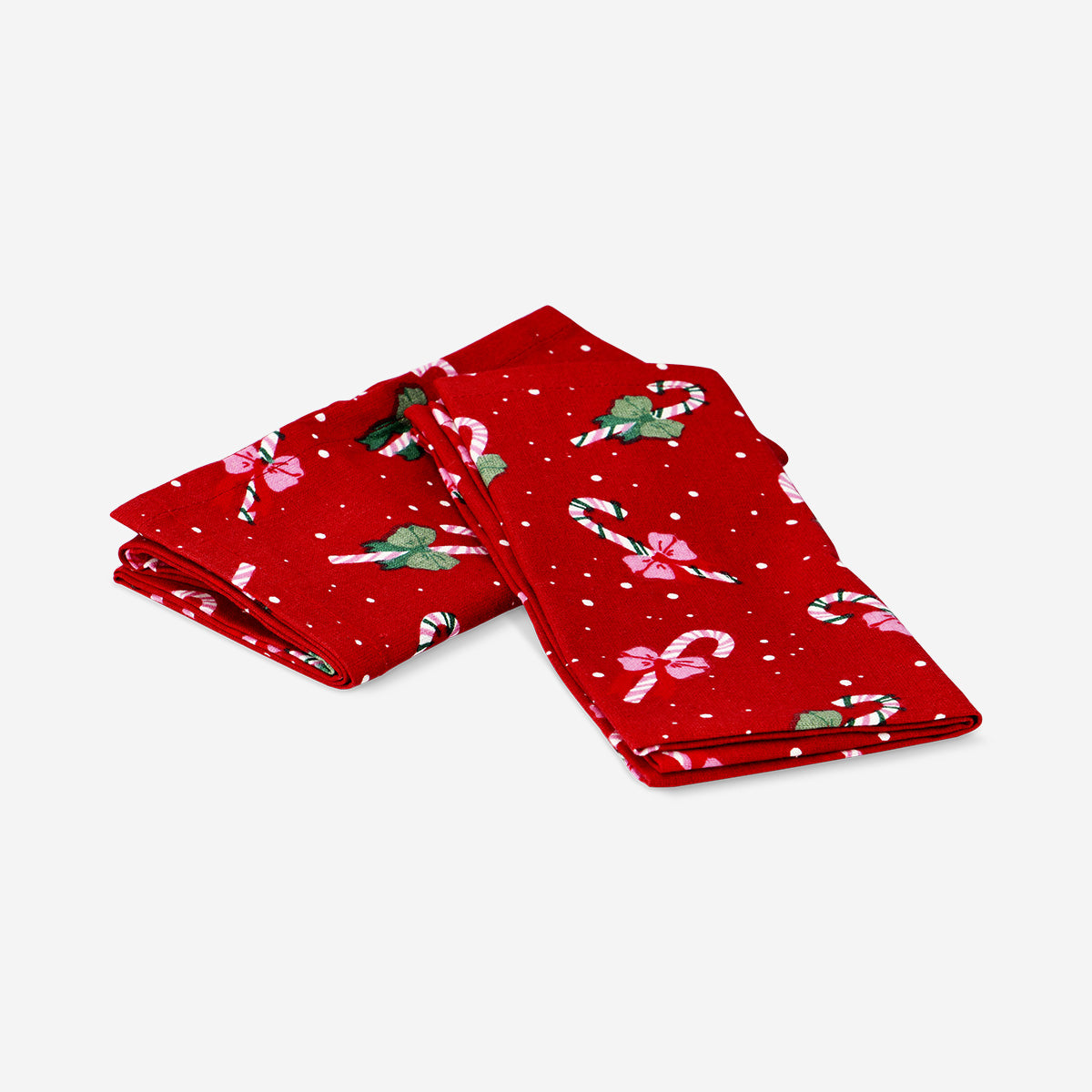 NAPKIN COTTON 2 PCS SET 40X40 CM CANDY CANE
