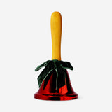 HANDBELL H:12 CM RED W GREEN BOW