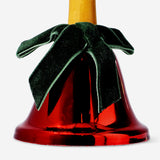 HANDBELL H:12 CM RED W GREEN BOW