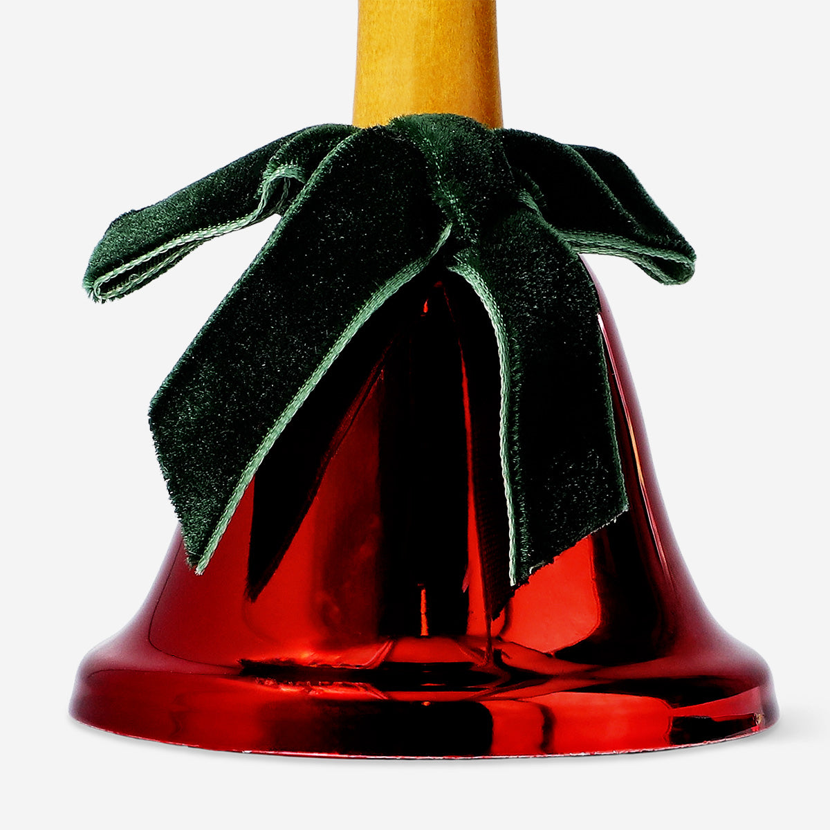 HANDBELL H:12 CM RED W GREEN BOW