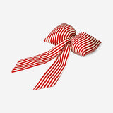 Kırmızı Beyaz Çizgili Dekoratif Fiyonk
