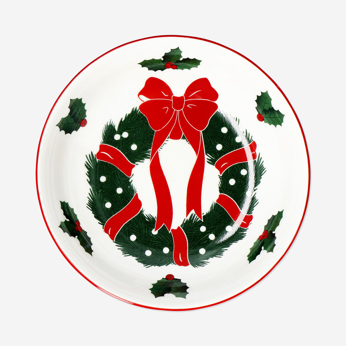 Yılbaşı Çelengi Desenli Kısa Kase