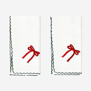 Çam Ağacı Nakışlı 2'li Pamuk Peçete