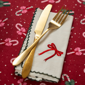 Çam Ağacı Nakışlı 2'li Pamuk Peçete