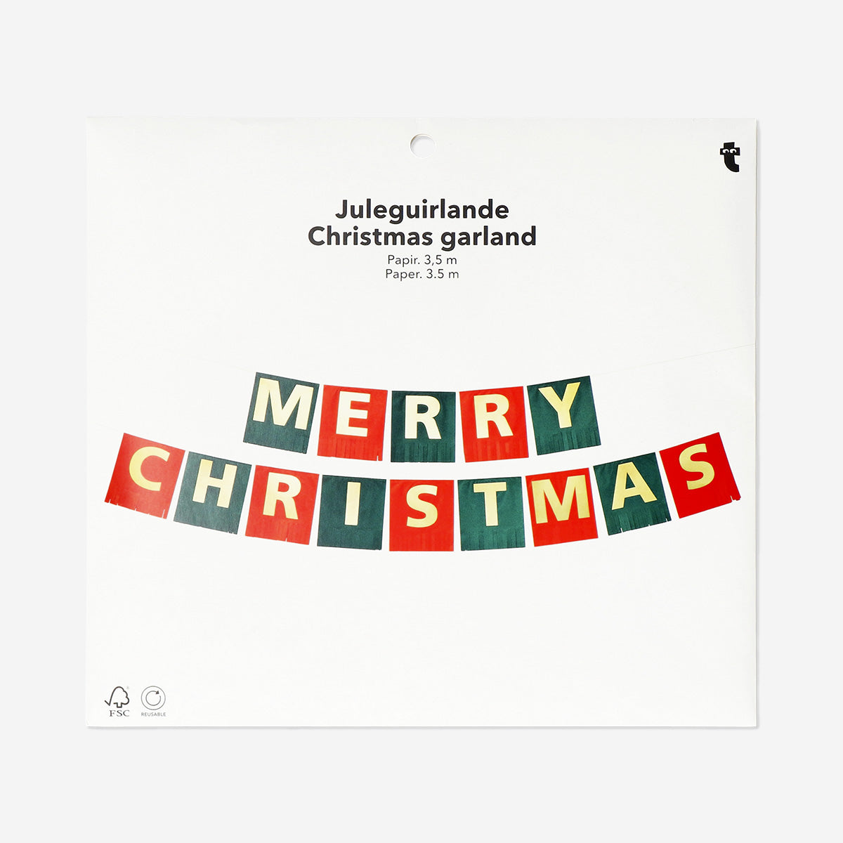 Merry Christmas Kağıt Duvar Süsü