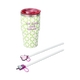 TUMBLER W STRAW AS SET W 3PCS STRAW AND STRAW COVERS ICONS