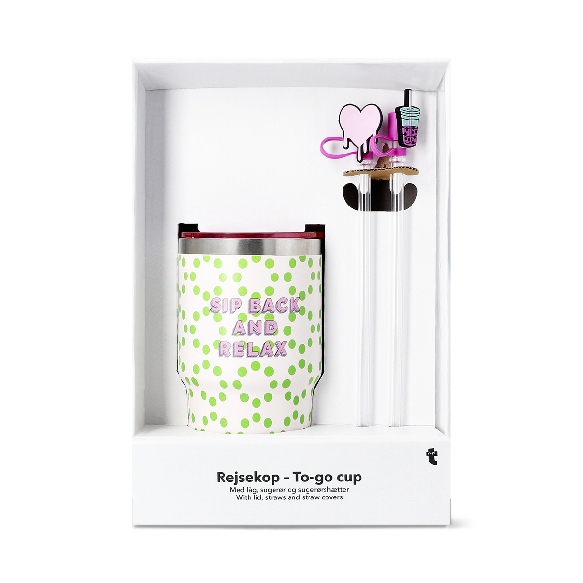 TUMBLER W STRAW AS SET W 3PCS STRAW AND STRAW COVERS ICONS