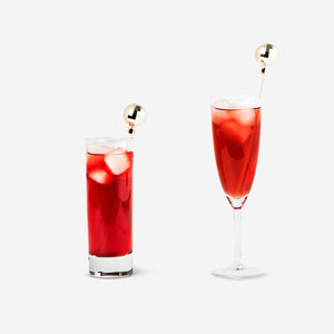 4'lü Disko Topu Detaylı Kokteyl Kaşığı