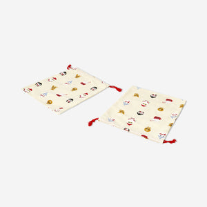 GIFT BAG COTTON DRAW. CUTE PATTERN 20 X 24 CM 2 PCS