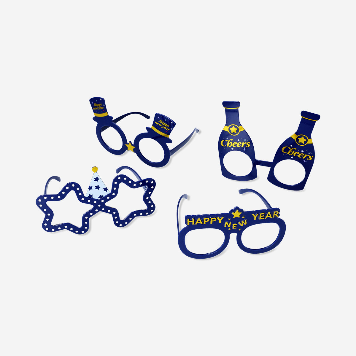 PARTY SET NEW YEARS GLASSES 4PCS