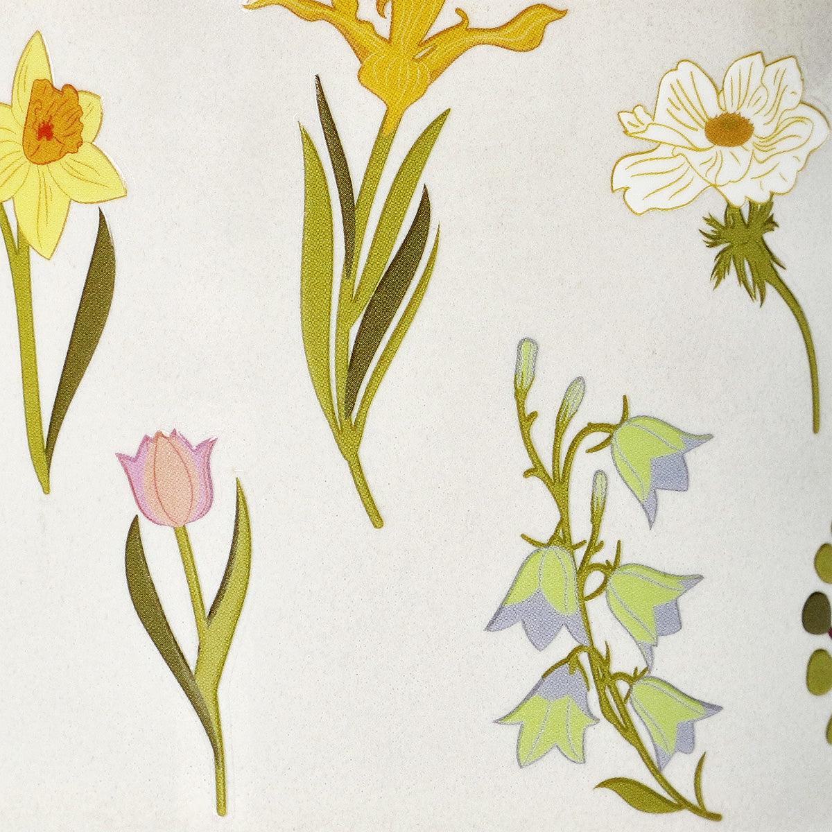 Çiçek Desenli Bej Seramik Kupa