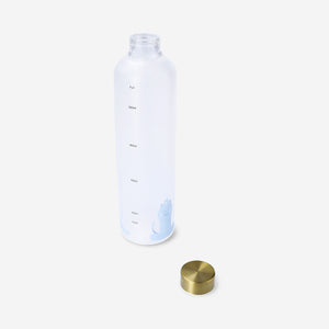 BOTTLE 1000ML FROSTED GLASS WITH GOLD LID AND CAT PRINT