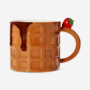 MUG WITH HANDLE SHAPED AS WAFFLE