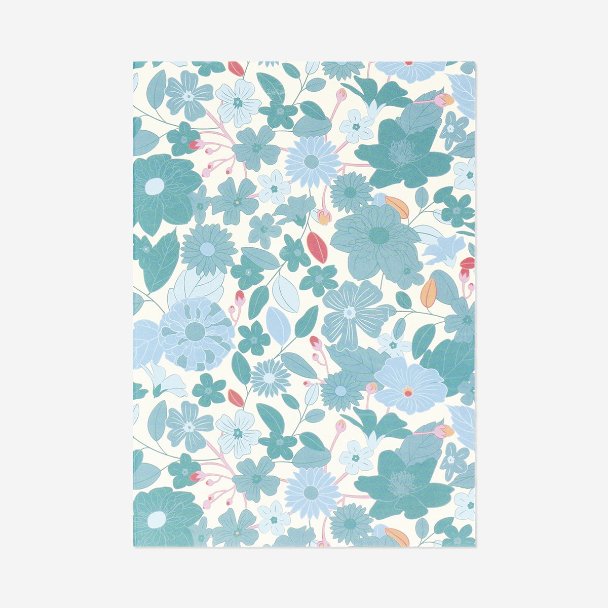 Mavi Çiçekli A6 Defter