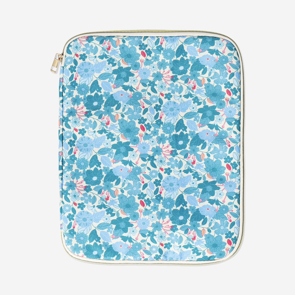 Mavi Çiçek Desenli Tablet Çantası