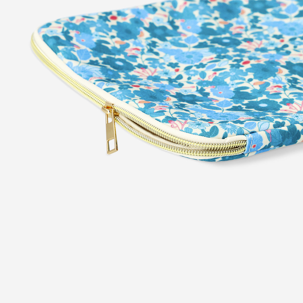 Mavi Çiçek Desenli Tablet Çantası