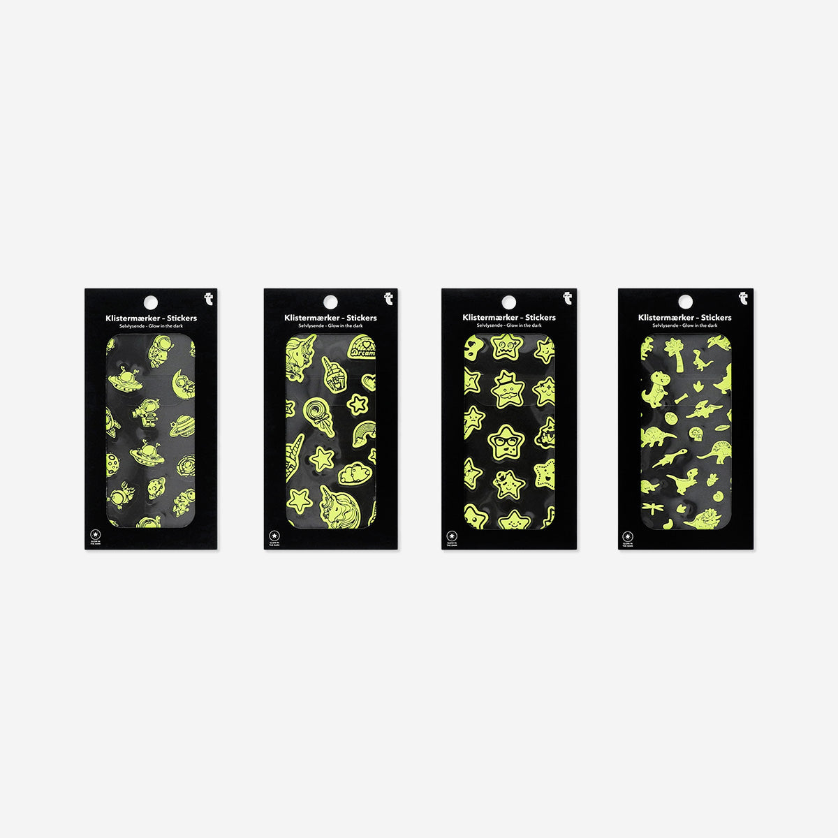 STICKER SHEET GLOW IN THE DARK ASSORTED