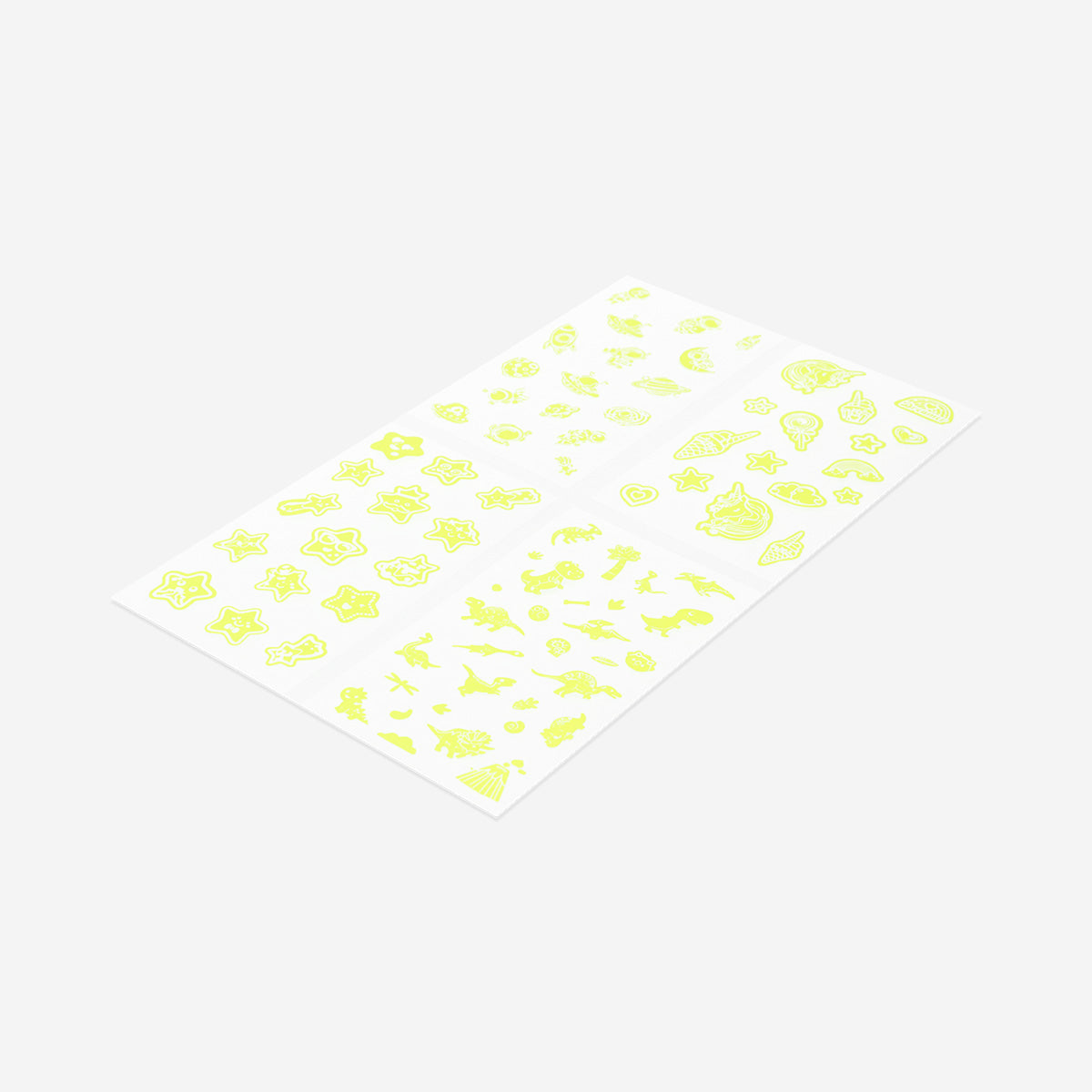 STICKER SHEET GLOW IN THE DARK ASSORTED