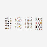 Sevimli İkonlar Kabarık Sticker Seti