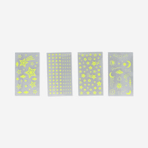 STICKER SHEET GLOW IN THE DARK STARS ASSORTED
