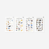 STICKER SHEET VELVET CUTE ANIMALS ASSORTED