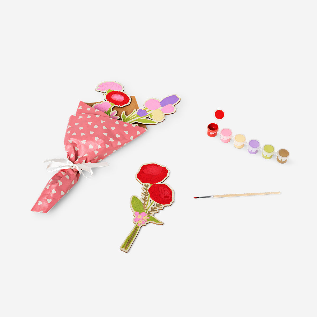 Kendin Boya Ahşap Çiçekler