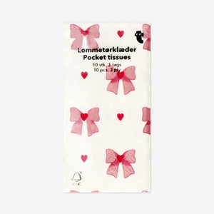 TISSUE 3 LAYER VALENTINE BOW PRINT 10PCS