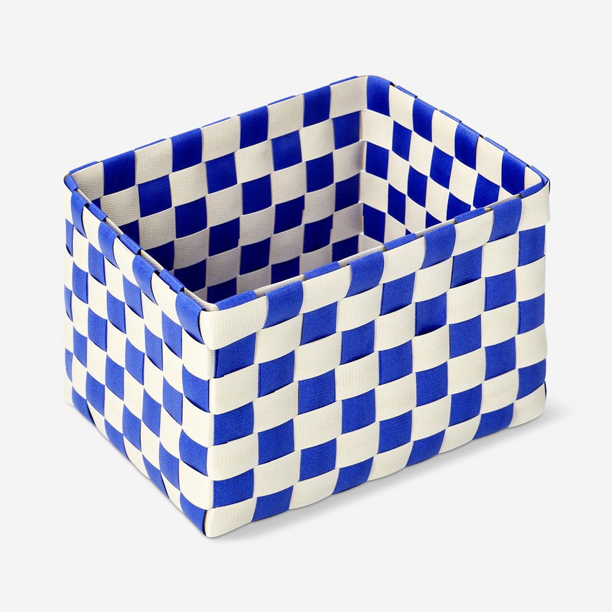 BASKET WOVEN 10X14X18 CM BLUE