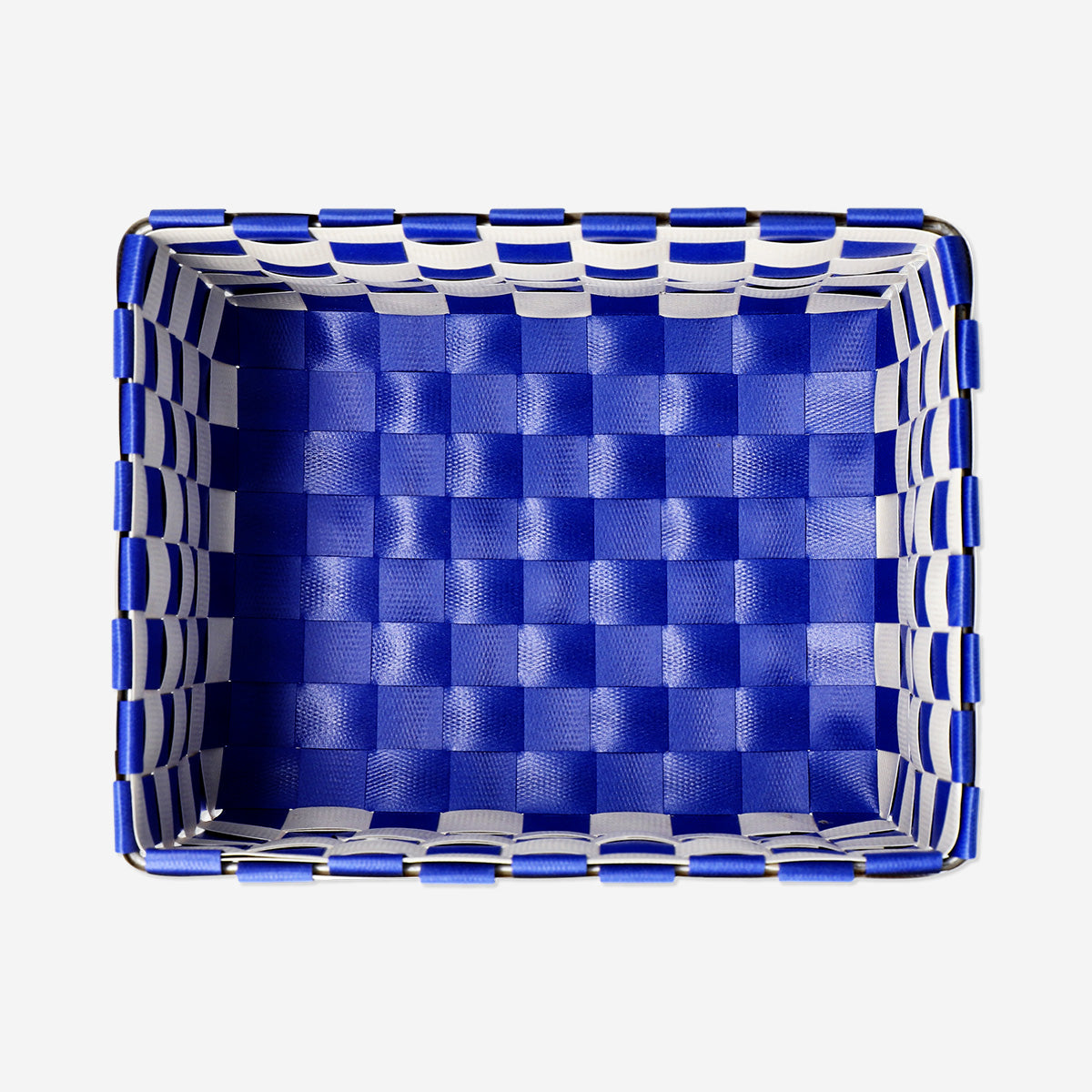 BASKET WOVEN 10X14X18 CM BLUE