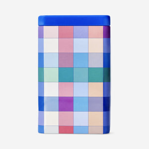 Pembe Kareli Küçük Metal Kutu