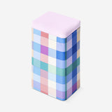 Mavi Kareli Büyük Metal Kutu