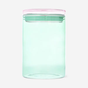 JAR GLASS WITH GLASS LID TALL MEDIUM