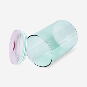 JAR GLASS WITH GLASS LID TALL MEDIUM