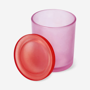 GLASS JAR FROSTED GLASS PINK