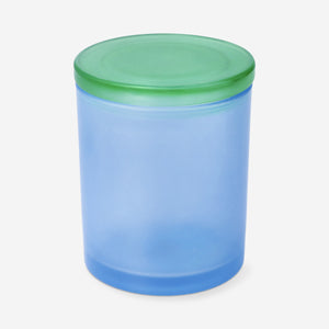 GLASS JAR FROSTED GLASS GREEN