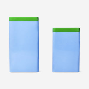 TIN CAN WTIN CAN WITH LID AND PRINT SMALL 2PCS SET