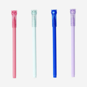 PEN GEL GLITTER BEAR 4 PCS