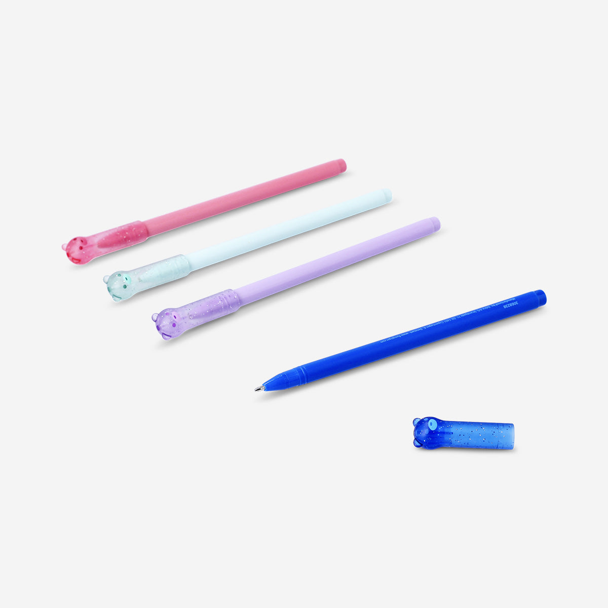 PEN GEL GLITTER BEAR 4 PCS