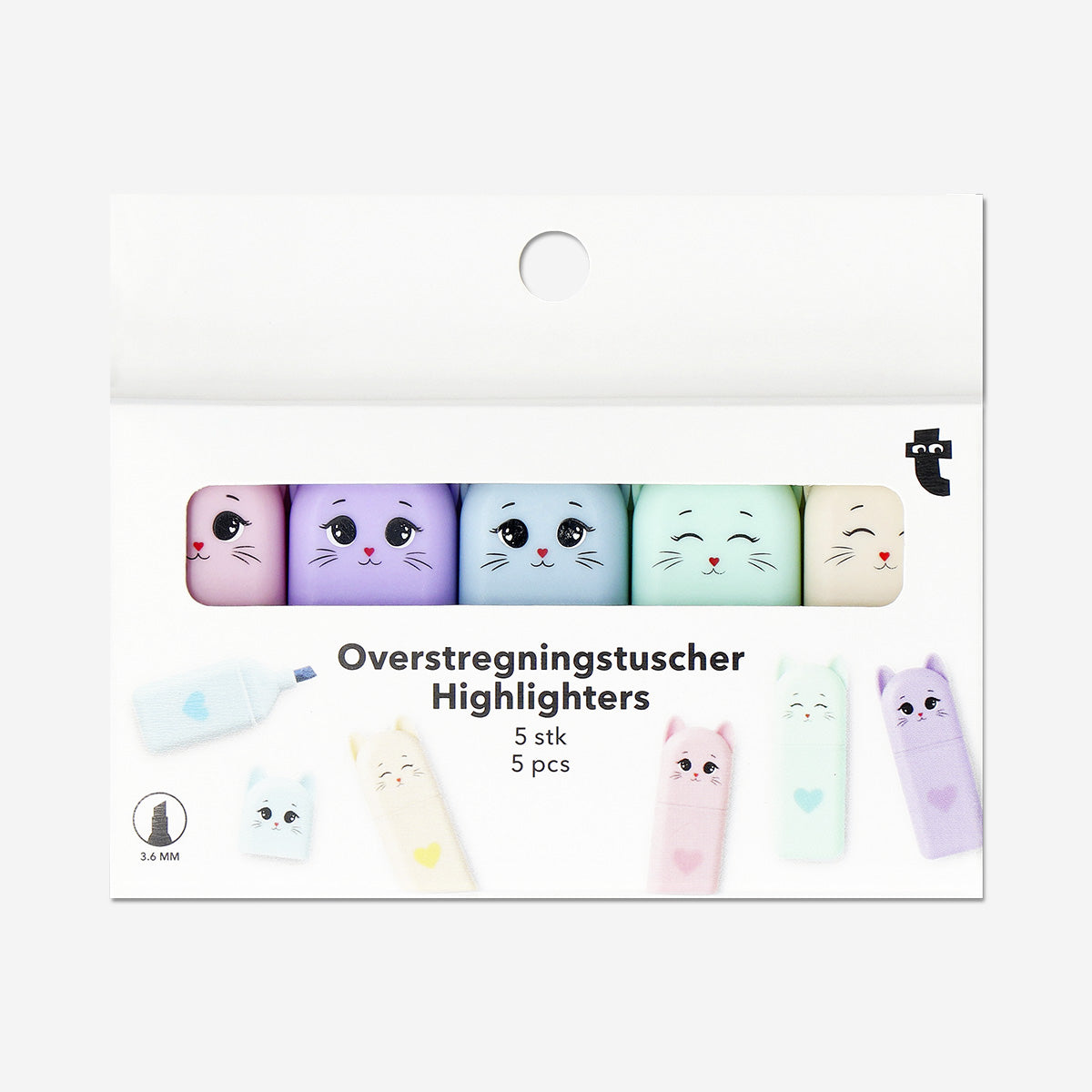 HIGHLIGHTER MINI CAT 5 PCS