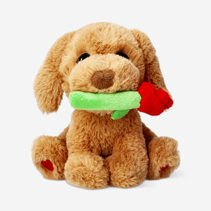 Gül Tutan Peluş Köpek 18 cm