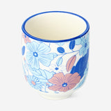 Mavi Çiçekli Seramik Yumurtalık