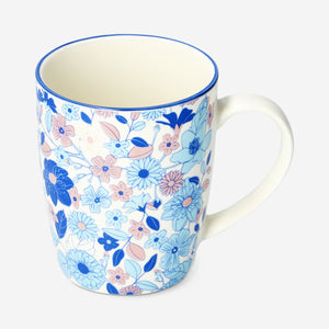 Mavi Çiçekli Seramik Kupa