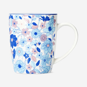 Mavi Çiçekli Seramik Kupa